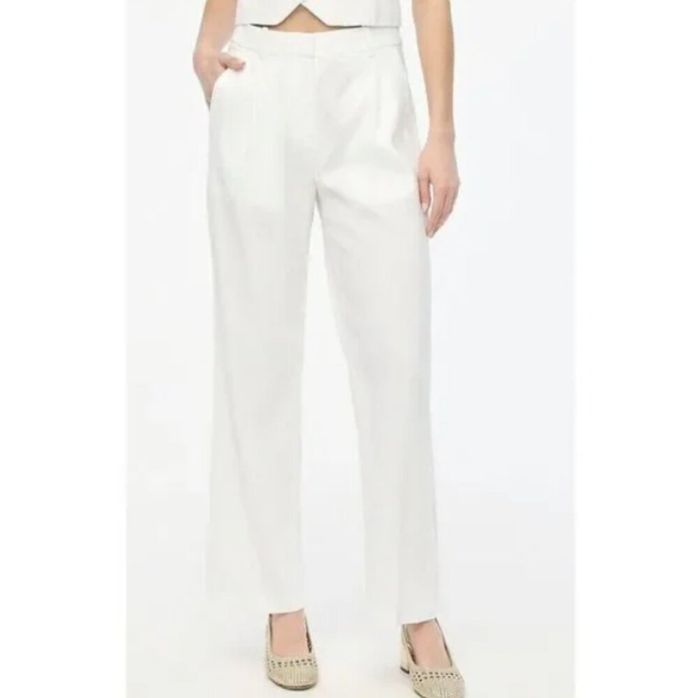 NWT J. Crew‎ Seaside cargo pant in white linen blend 14